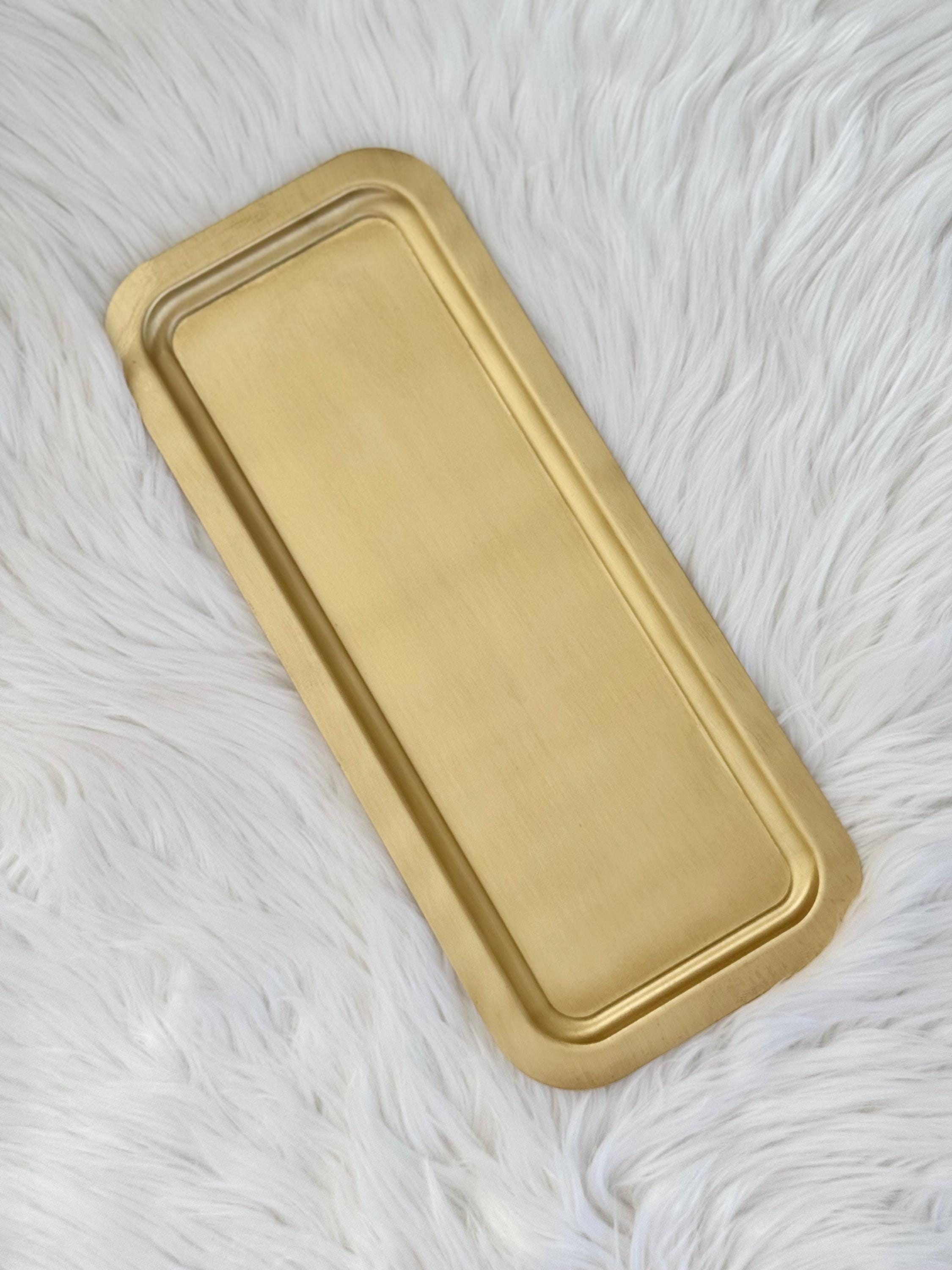 Brass Tray Gold Platter, Handcrafted Decorative Serving Tray