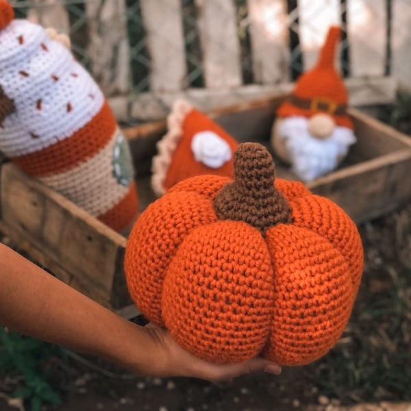 Pumpkin Decor, Fall Autumn Halloween Decoration Crochet Plush Pumpkin Cushion, Kürbis Herbstdeko