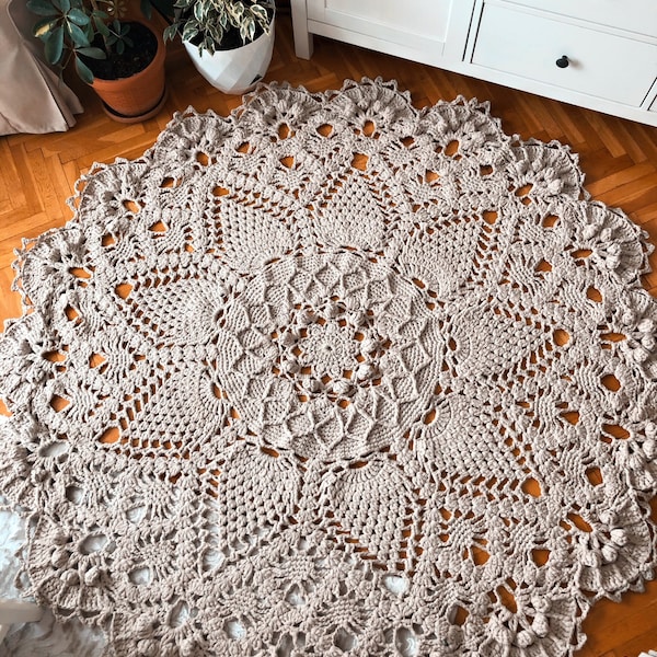 Cotton Crochet Rug - Etsy