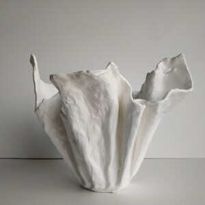 Unique white orchid pot. Large sculptural vase. Flower growers gift.