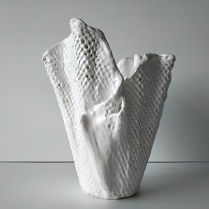 Gypsum Orchid Planter: Large Modern White Vase, Scandinavian Decor