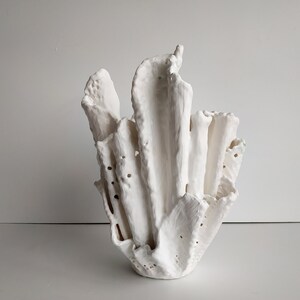 Handmade White Gypsum Planter: Modern Vase for Orchids