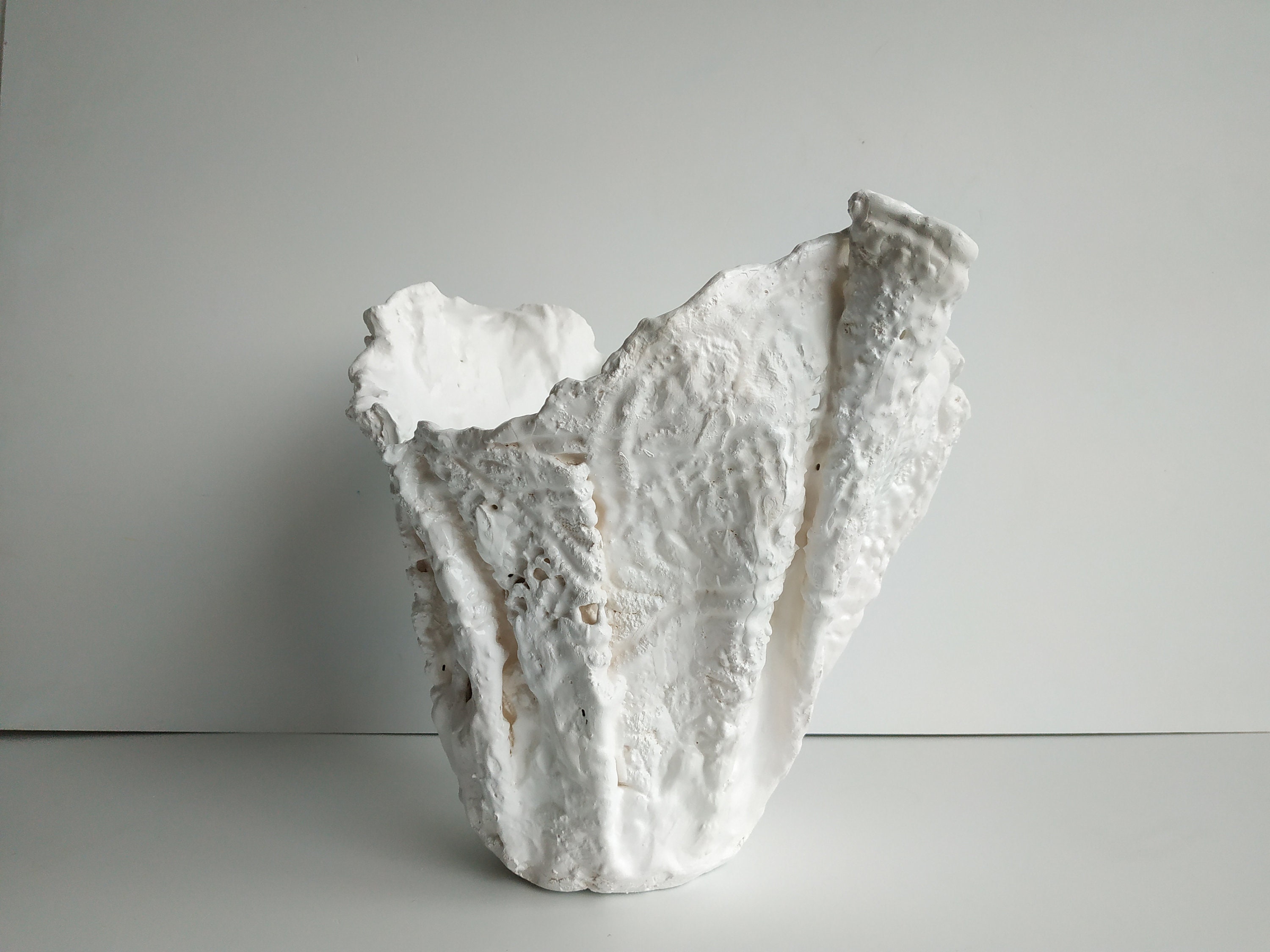 Tall white textured vase. Very large modern white vase. Etsy