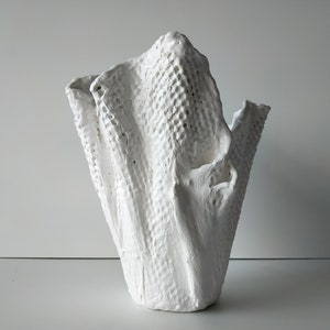 Large modern sculptural planter. Scandinavian tall vase. Large white orchid planter pot. image 5