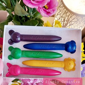 Chunky Animal Crayons- Colouring- Party Favours- Gifts For Kids- Novelty Crayon Shapes image 2