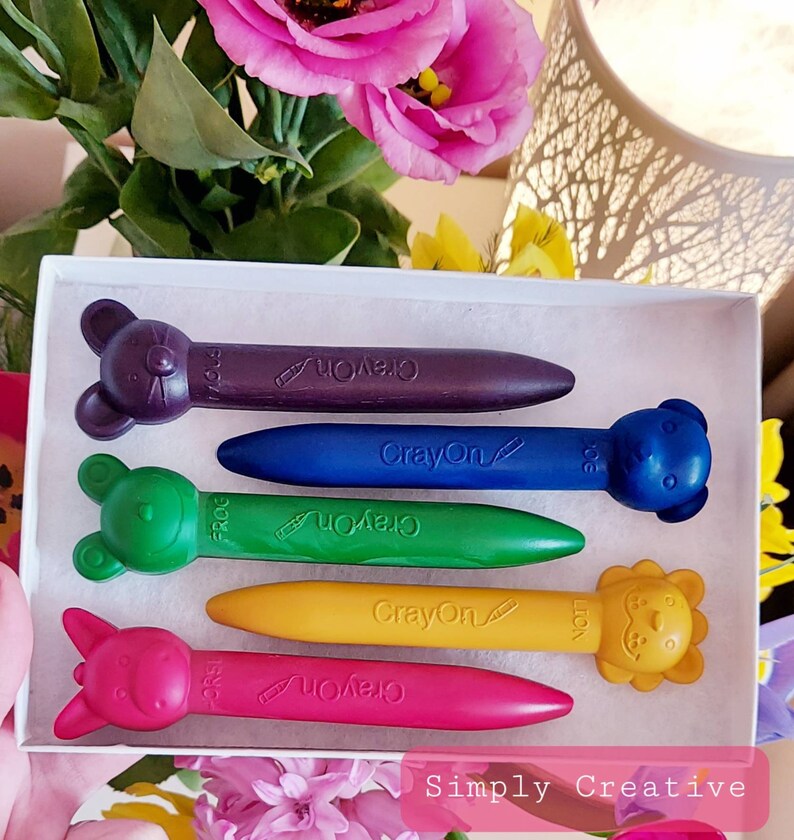 Chunky Animal Crayons- Colouring- Party Favours- Gifts For Kids- Novelty Crayon Shapes image 2