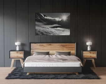 Sunset, Switzerland, Black And White Photography, Wall Art, Mountain, Skiing, Climbing.