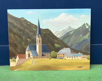 Paysage de l’Oberland - Huile sur bois