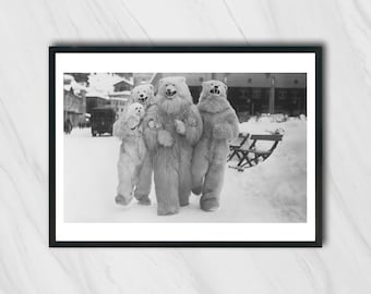 Trio d’ours et petit chien