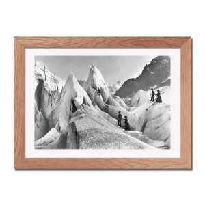 Famille d'alpinistes, Alpes, France, Photographie noir et blanc, Art mural, Photo vintage, Montagne, Ski, Tirage argentique Mat Gelatin image 3