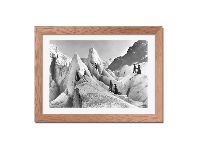 Famille d'alpinistes, Alpes, France, Photographie noir et blanc, Art mural, Photo vintage, Montagne, Ski, Tirage argentique Mat Gelatin image 3