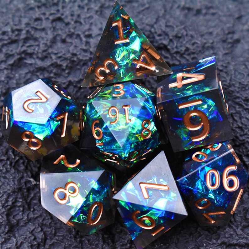 Resin Dice DND Dice Polyhedral Dice Resin Sharp Corner Dice Etsy