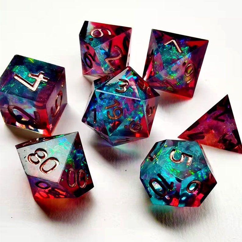 7-piece set of resin dice polyhedral dice precision-made DND sha 7-piece set of resin dice polyhedral dice precision-made DND sha