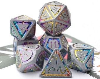 Metal Dice Set Pathfinder RPG Games DND Dice Role Playing Dungeons and Dragons Polyhedral Dice Set D4 D6 D8 D10 D12 D20