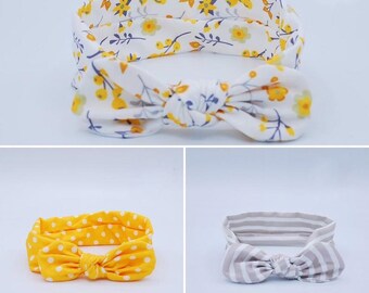 Baby Rabbit Headband Cotton Elastic Bowknot Hair Band Newborn Bow-knot Bow H4W6