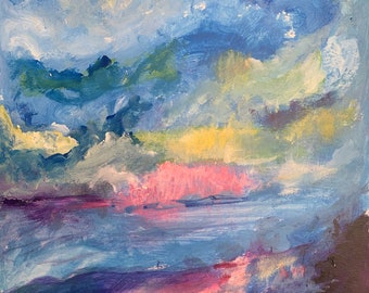 Abstract Landscape Giclée Art print  "Sunset Beach"