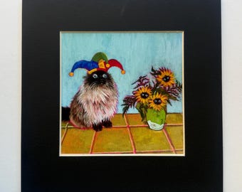 Noodle Sunflowers 8x8" Print