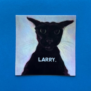 sticker chat meme, marrant, histoire effrayante, art de rebecca salinas, nouilles amicales, peenar, vinyle, chat noir