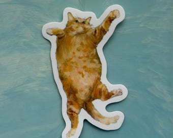 Raining Orange Tabby Sticker