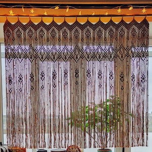 Decor Macrame curtain, Large macrame curtain, Macrame panel, Banner Macrame, Macrame wall art.Window curtain. Curtain. home decor.