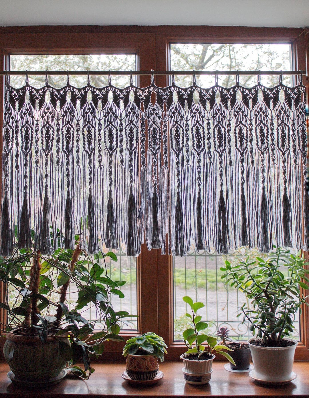 Macrame Window Design Macrame Curtain, Decor Macrame Curtain, Window Macrame Curtain, Banner ...