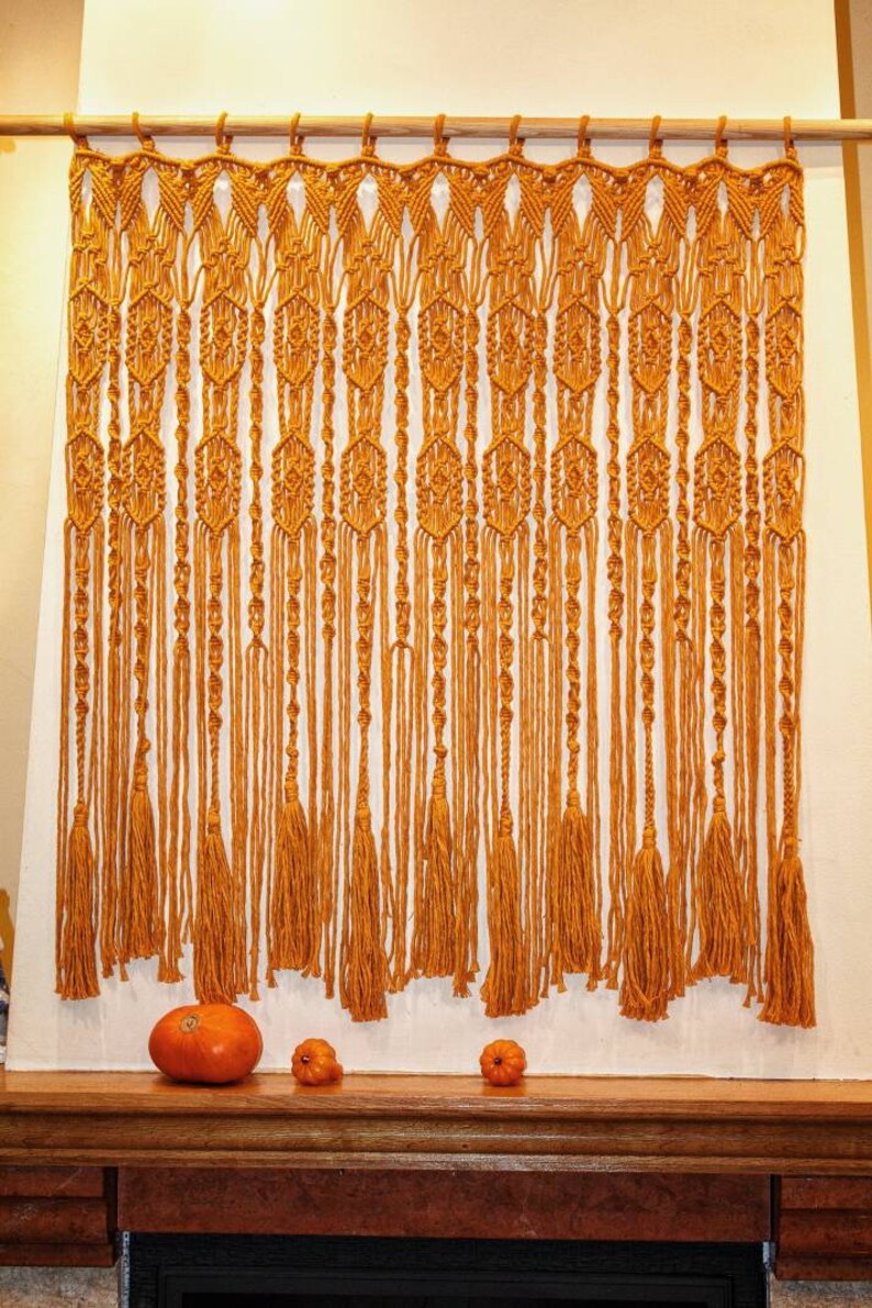 Decoralar cortina macrame. Cortina de ventana turquesa. | Etsy