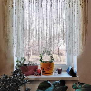 Decor Macrame curtain, Banner Macrame,Macrame wall art.Window curtain.Curtain.Home decor.
