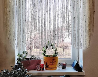 Decor Macrame curtain, Banner Macrame,Macrame wall art.Window curtain.Curtain.Home decor.