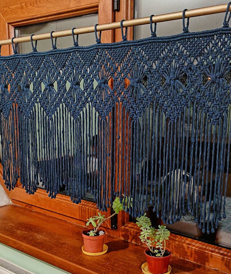Fenster Makramee Vorhang Dekor Makramee Vorhang Tür Etsy