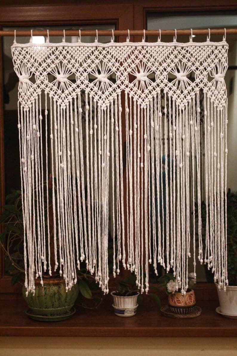Fenster Makramee Vorhang Dekor Makramee Vorhang Tür Etsy