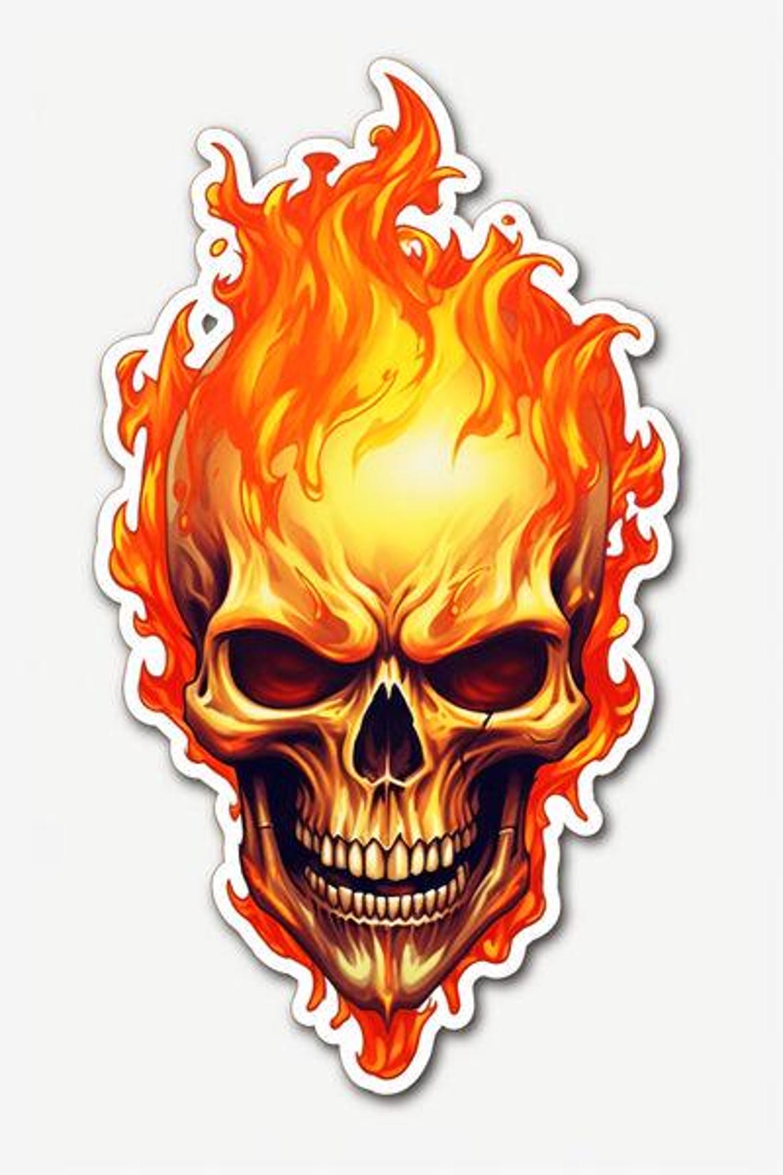 Ghost Rider Fire Skull Sticker Printable | 3 Pcs Pack | PNG Transparent ...