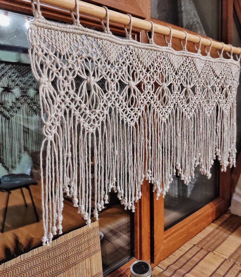 Fenster Makramee Vorhang Dekor Makramee Vorhang Tür Etsy
