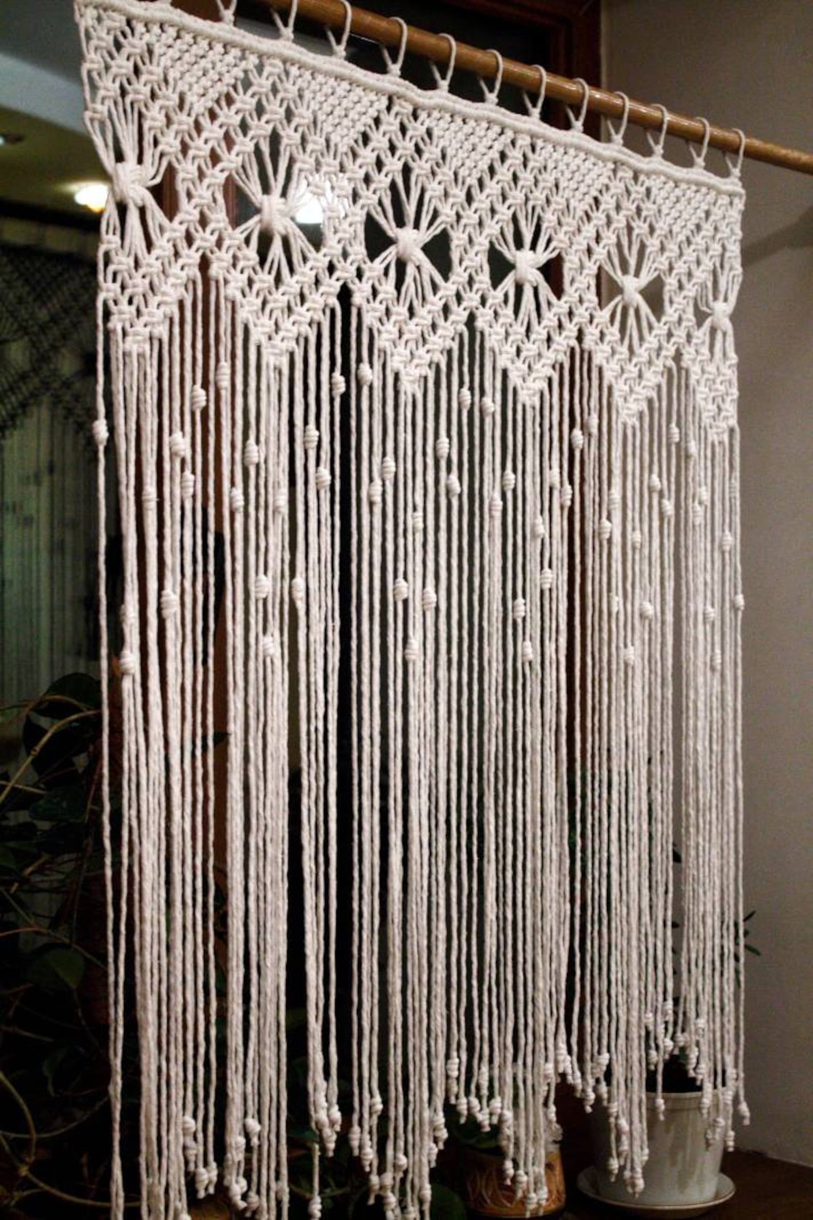Rideau de macramé de fenêtre rideau de macramé de décor Etsy France