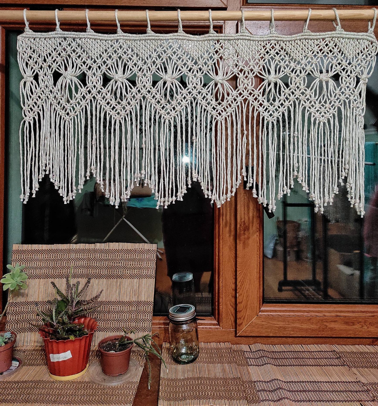 Rideau de macramé de fenêtre rideau de macramé de décor Etsy France