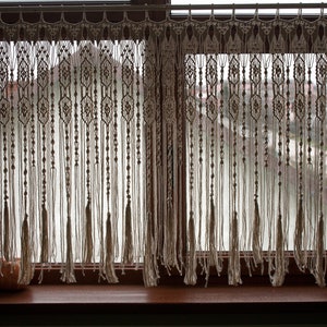 Macrame curtain, Large Macrame Curtain. Window macrame curtain, Banner Macrame,Macrame wall art.Window curtain.Decor macrame. macrame.