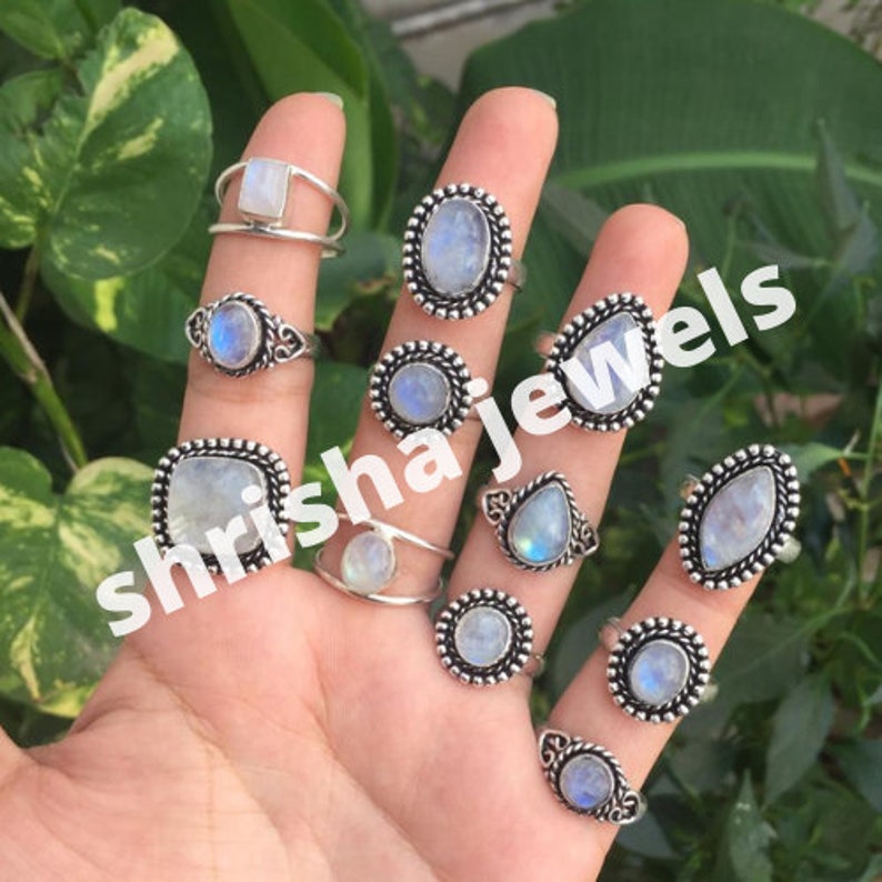 Wholesale Rings Lot Mix Gemstone Silver Plated Rings Etsy