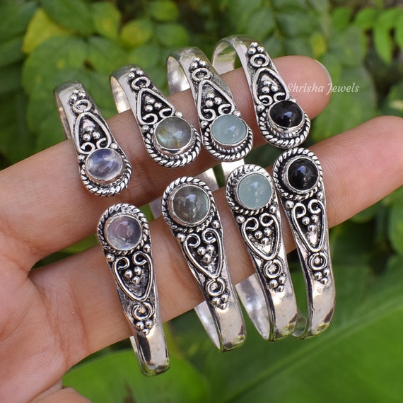 Wholesale Bangle Bracelets, 925 Silver Overlay Mix Gemstone Bracelets, Bulk  Cuff Bracelets, Wholesale Jewelry, Wholesale Bracelets 