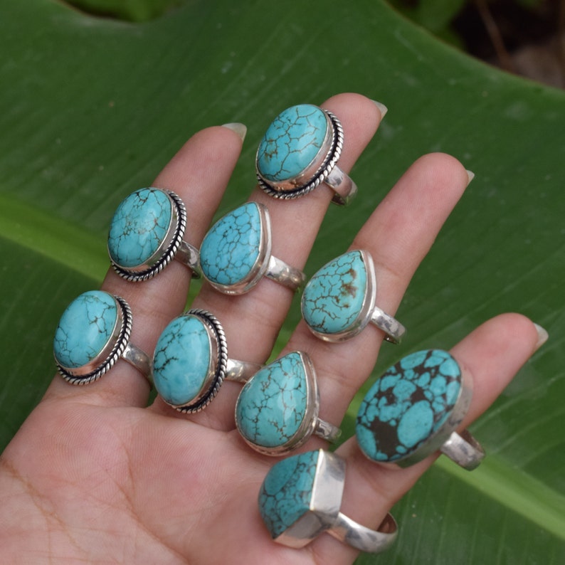 50 pcs Wholesale rings lot Turquoise gemstone silver plated rings wholesale lot,wholesale lots jewelry,bulk rings sale Bulk Rings
