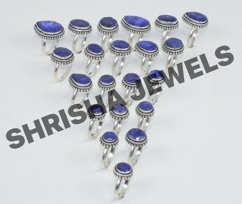 Wholesale Rings Lot Wholesale Lots Jewelry Bulk Rings Sale 925 Sterling Silver Plated 100/% Genuine Stone Ring Gift for Women /& Girls