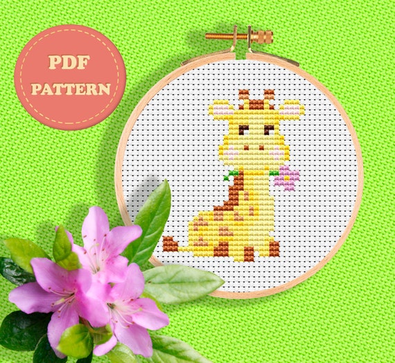 Small giraffe cross stitch pattern Animals cross stitch Etsy