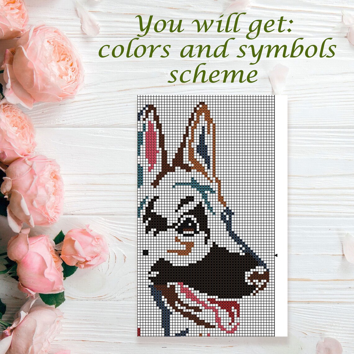 German shepherd cross stitch pattern dog Animals cross Etsy