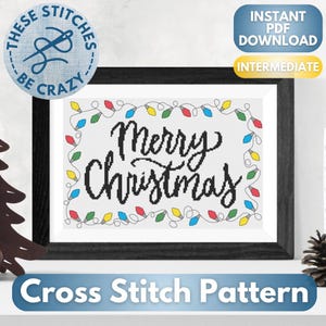 Merry Christmas Lights - Cross Stitch Pattern by These Stitches Be Crazy