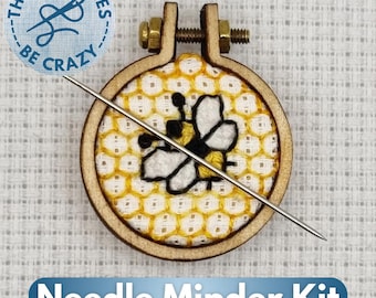 Make Your Own Bee Needle Minder Kit by These Stitches Be Crazy