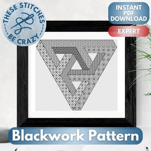 Impossible Triangle - Blackwork Pattern by These Stitches Be Crazy