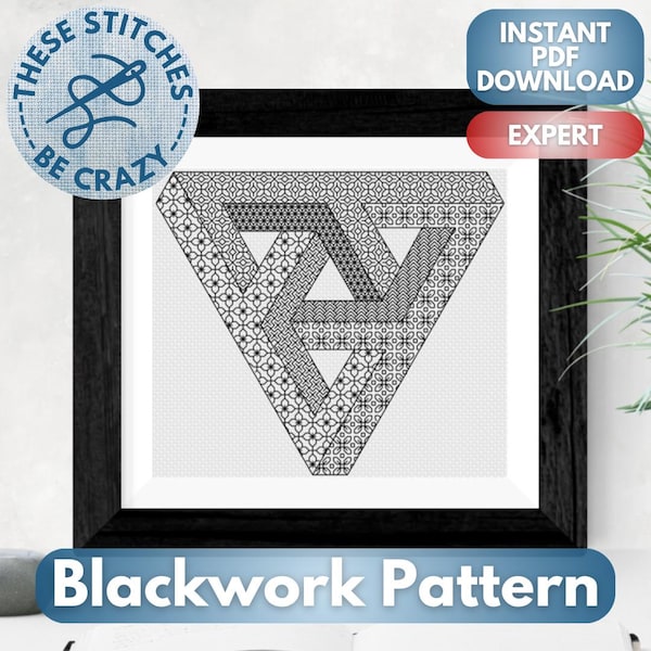 Omöjlig triangel - Blackwork-mönster av These Stitches Be Crazy