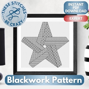 Impossible Star - Blackwork-Muster vonThese Stitches Be Crazy