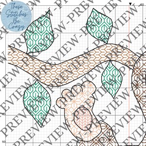 Cheeky Monkey Blackwork Pattern PDF Download cute animal funny chart craft cross stitch embroidery gift by These Stitches Be Crazy image 4