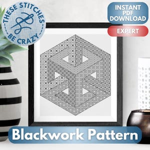 Cubo impossibile - Motivo Blackwork di These Stitches Be Crazy