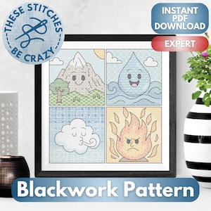 Elements Of Life - Blackwork-patroon van These Stitches Be Crazy