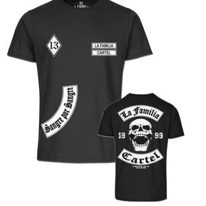 La Familia Original Herren T-Shirt schwarz "MC13"  Cartel Patch since 1999 Sangre por sangre